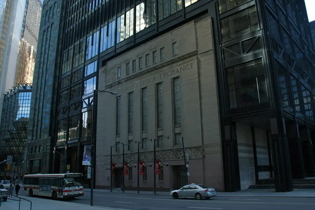 The Toronto Stock Exchange building in downtown Toronto